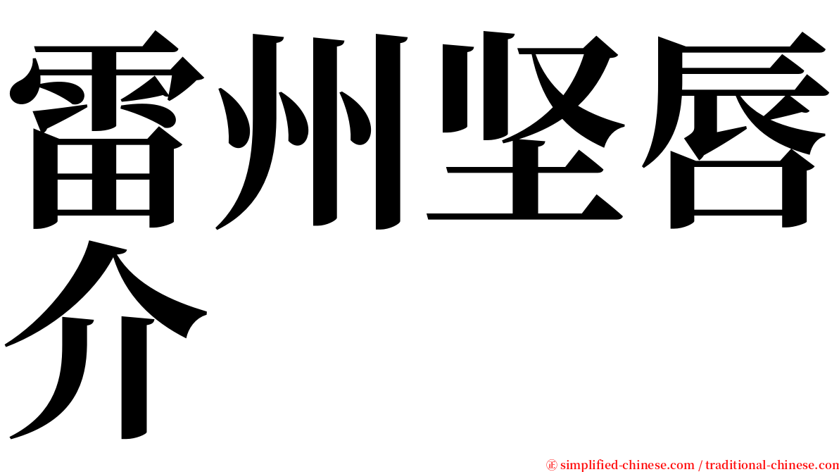 雷州坚唇介 serif font