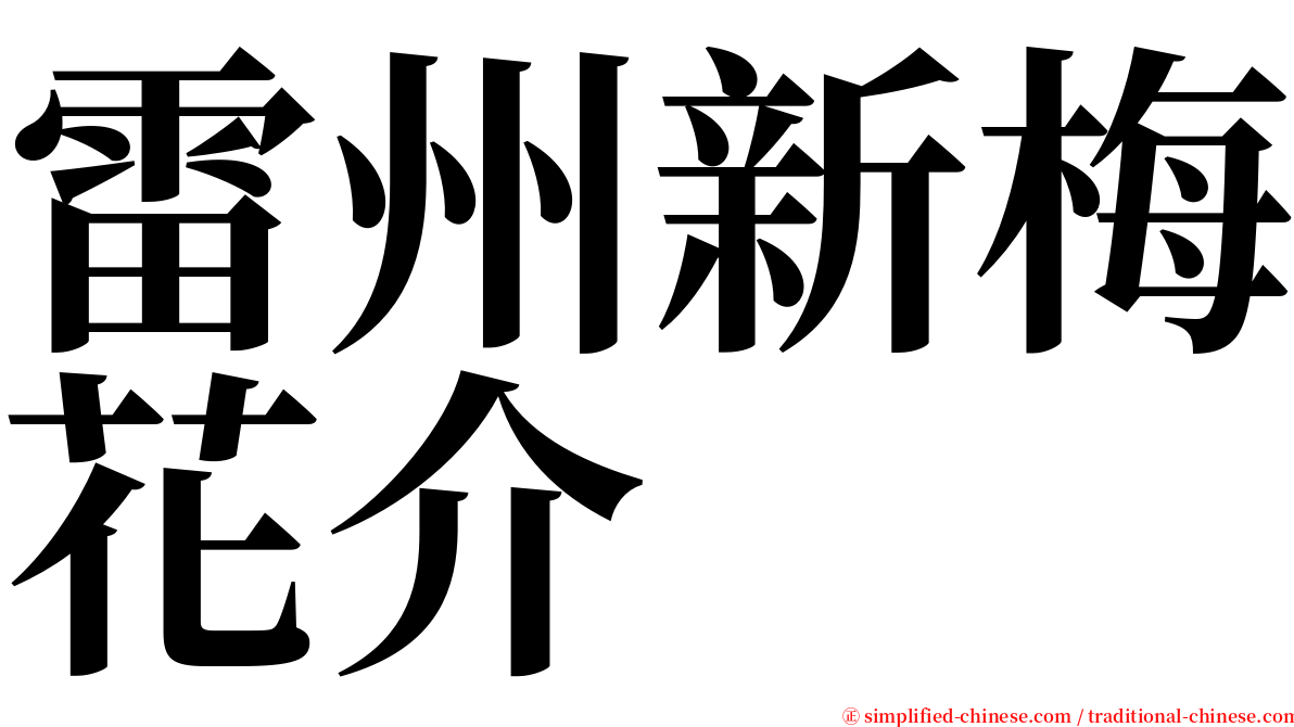 雷州新梅花介 serif font