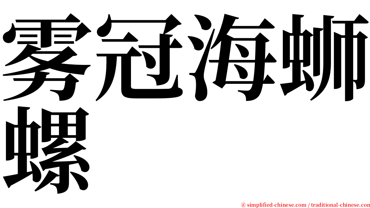 雾冠海蛳螺 serif font