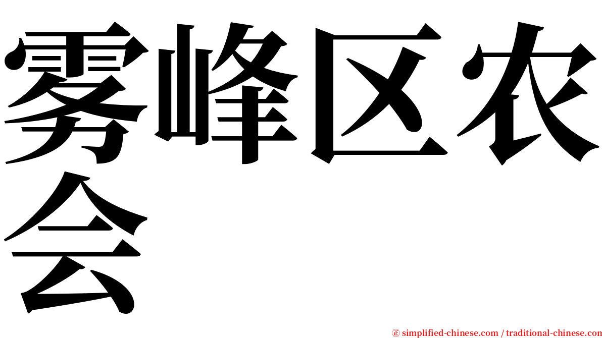 雾峰区农会 serif font