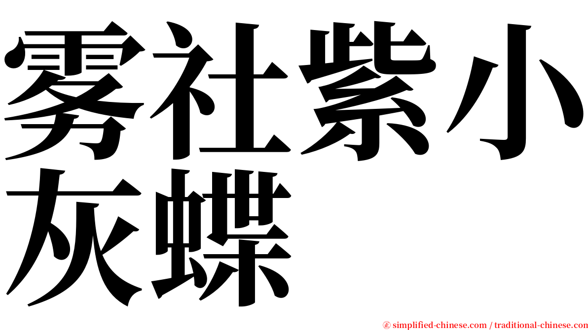 雾社紫小灰蝶 serif font