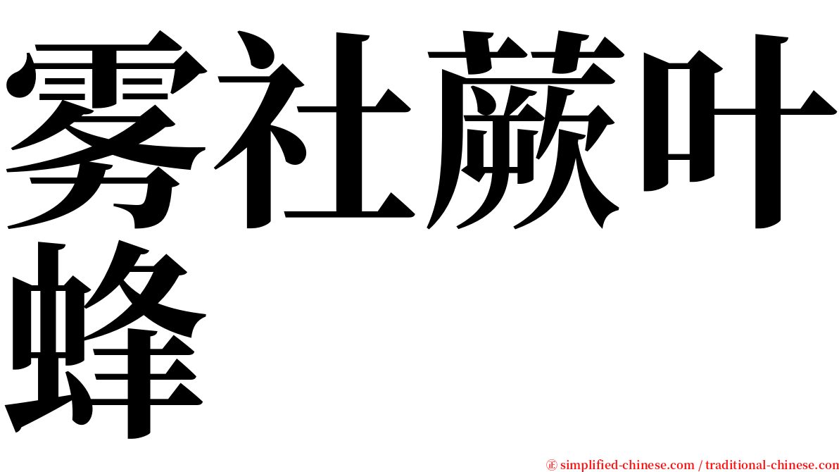 雾社蕨叶蜂 serif font