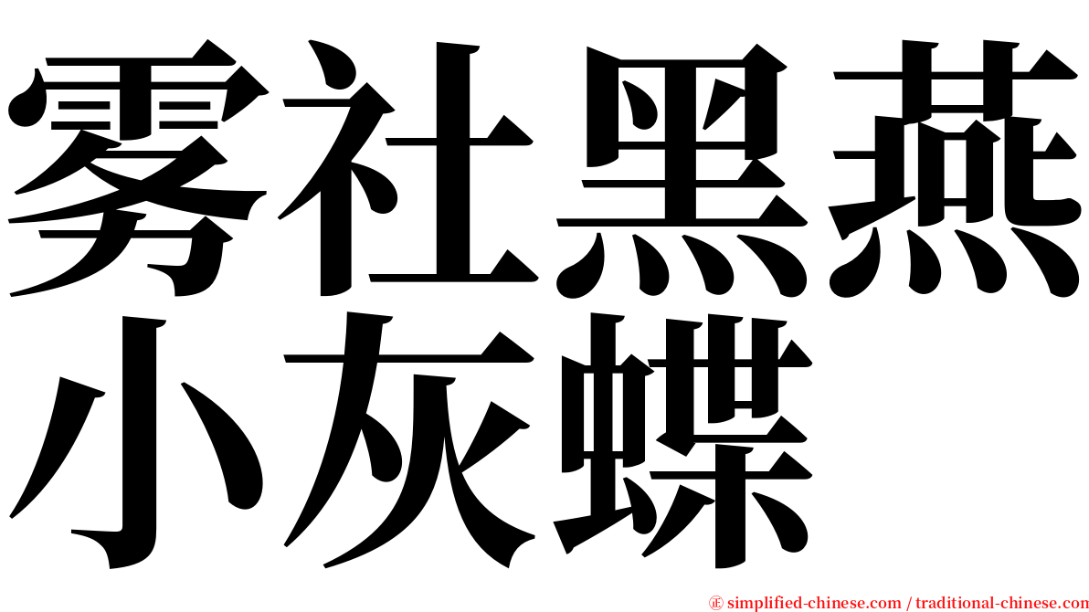 雾社黑燕小灰蝶 serif font