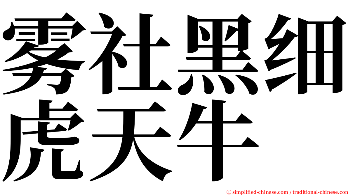 雾社黑细虎天牛 serif font