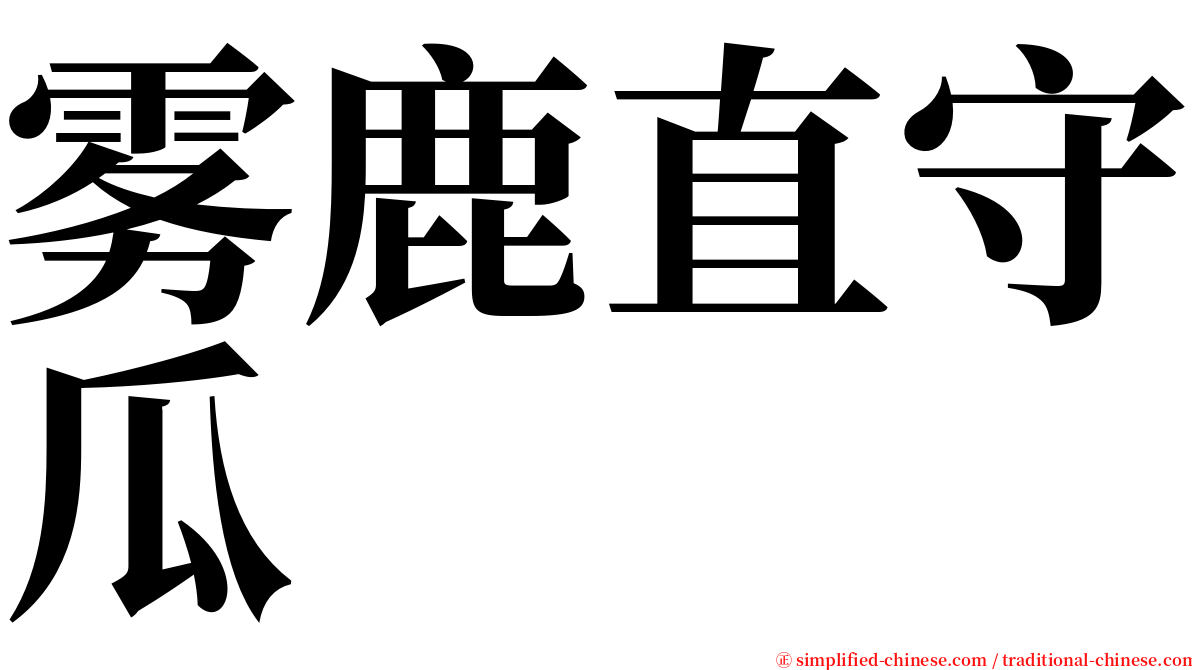 雾鹿直守瓜 serif font