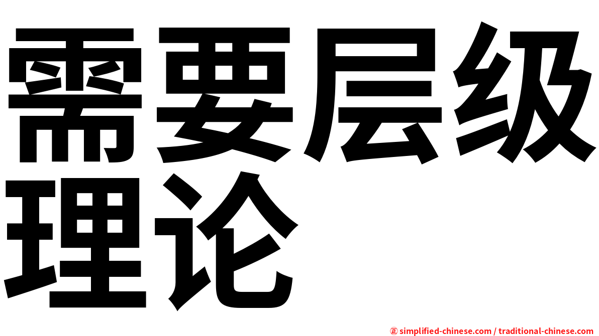 需要层级理论