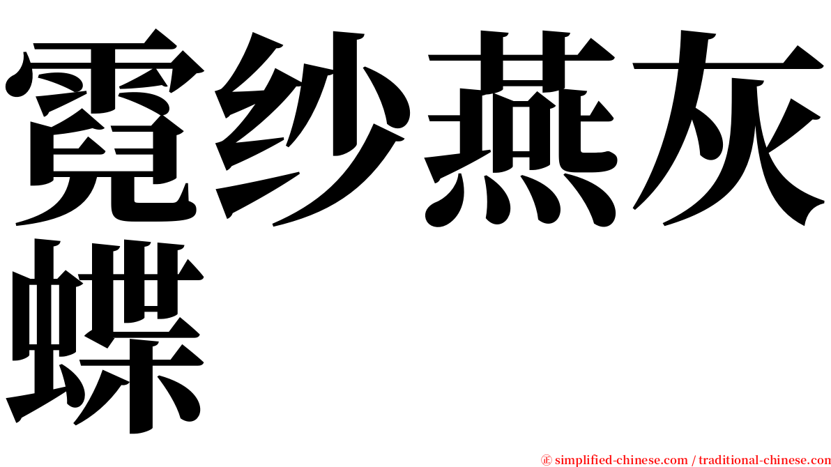 霓纱燕灰蝶 serif font