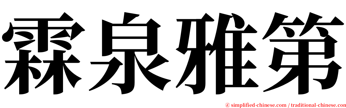 霖泉雅第 serif font