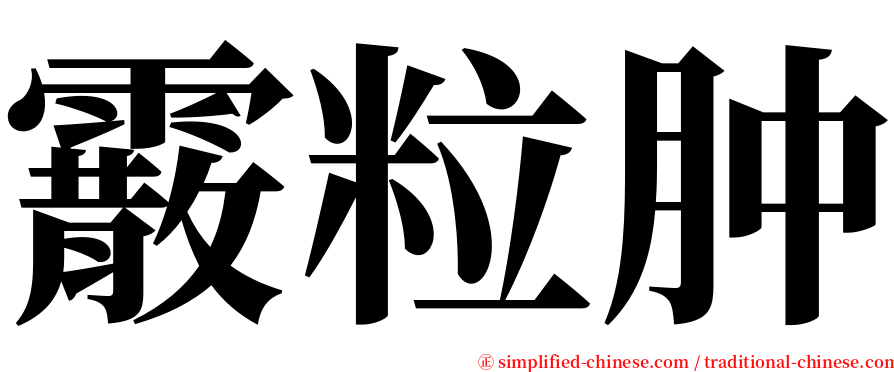 霰粒肿 serif font