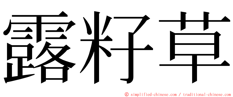 露籽草 ming font