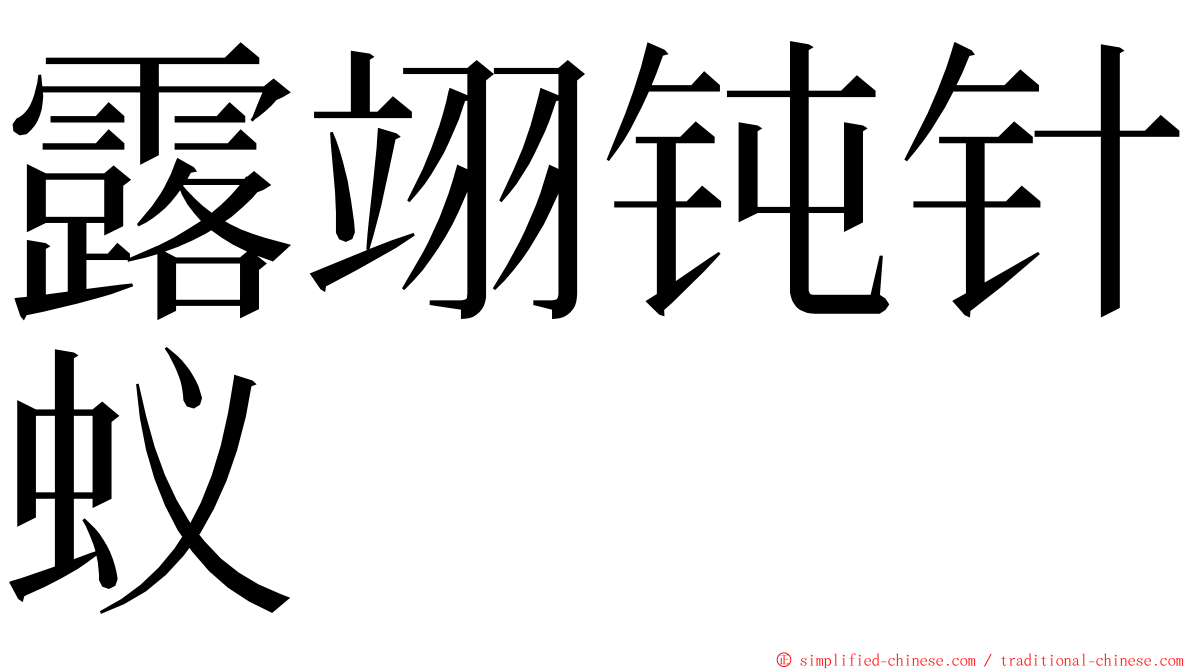 露翊钝针蚁 ming font