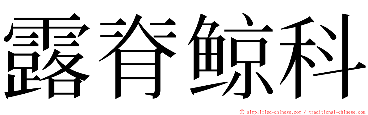 露脊鲸科 ming font