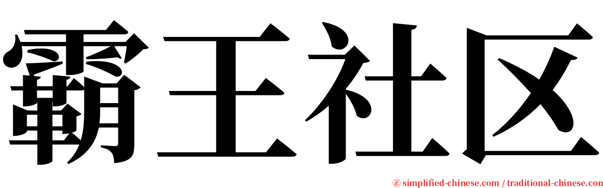 霸王社区 serif font