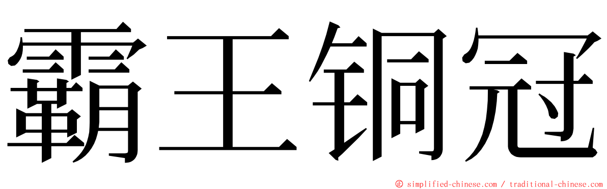 霸王铜冠 ming font