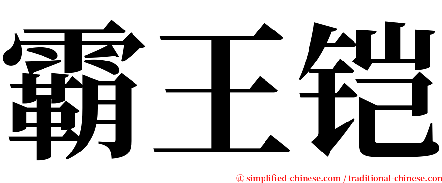 霸王铠 serif font