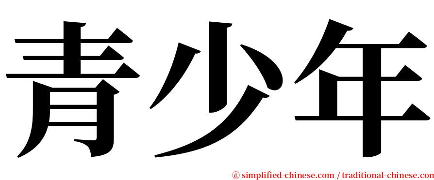 青少年 serif font