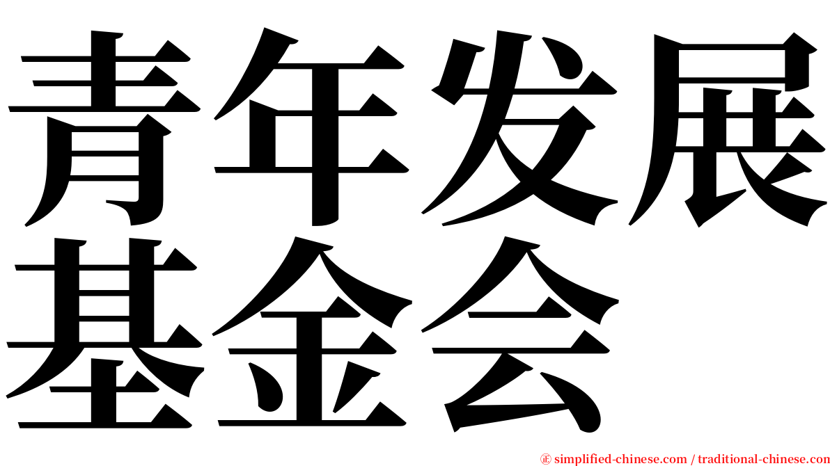 青年发展基金会 serif font