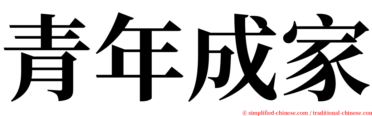 青年成家 serif font