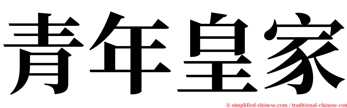 青年皇家 serif font