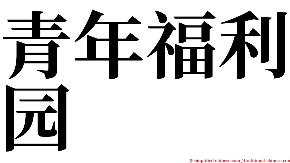 青年福利园 serif font