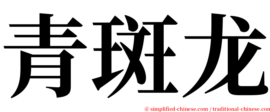 青斑龙 serif font