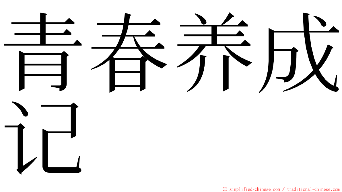 青春养成记 ming font