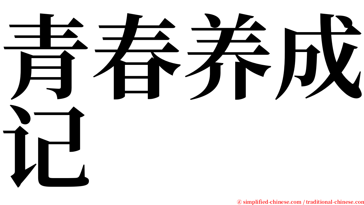 青春养成记 serif font