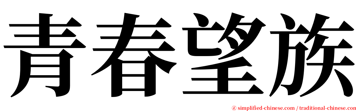 青春望族 serif font