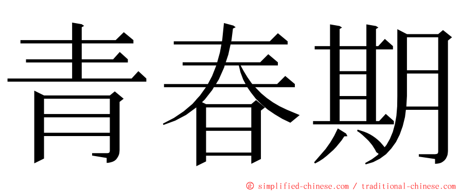 青春期 ming font