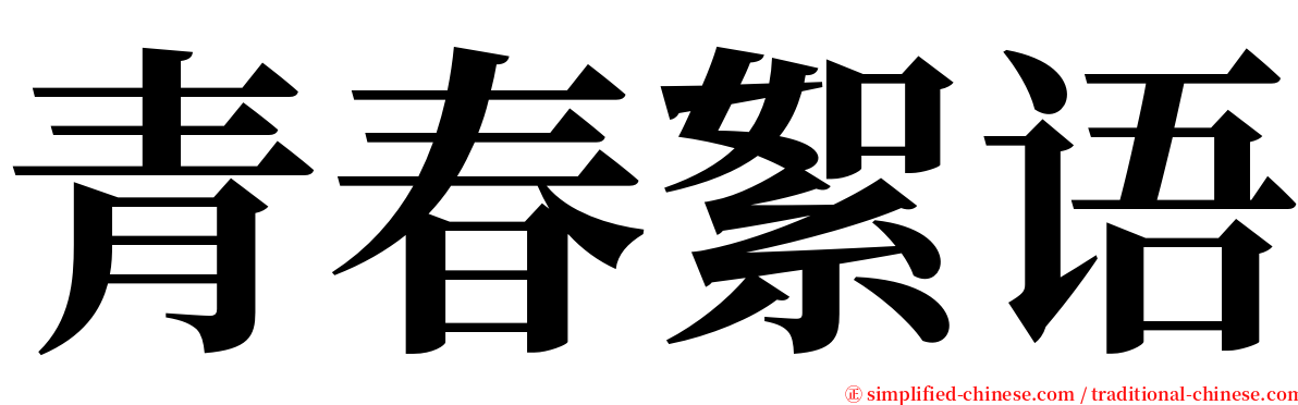 青春絮语 serif font