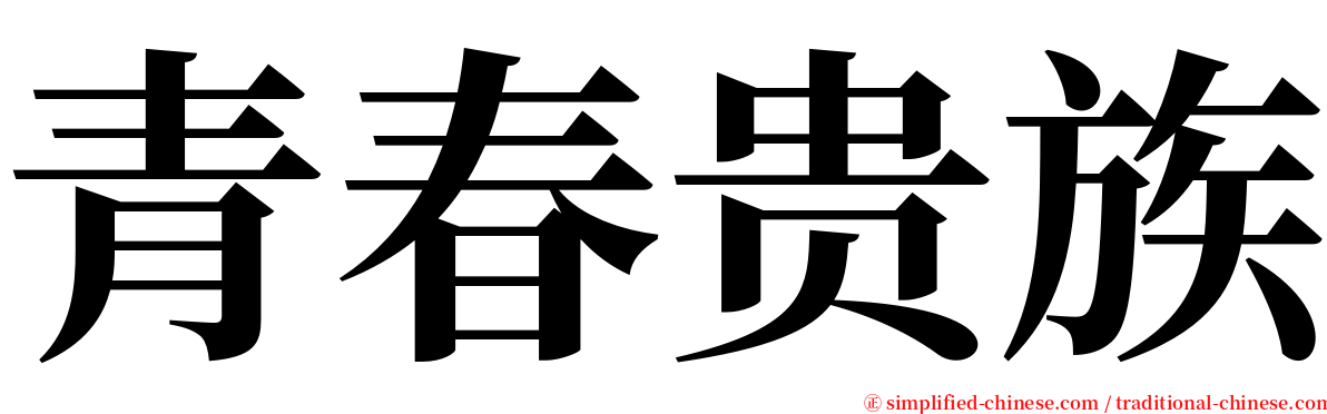 青春贵族 serif font