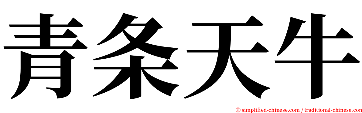 青条天牛 serif font