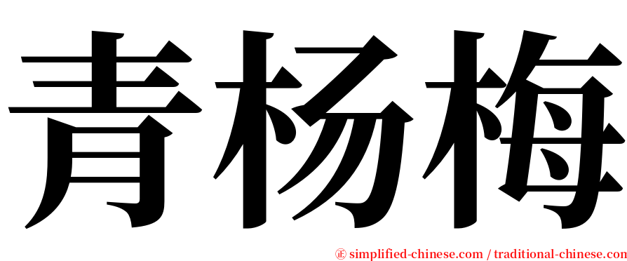 青杨梅 serif font
