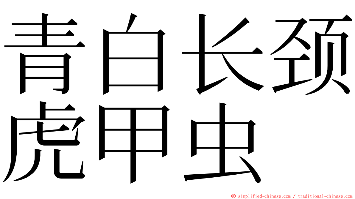 青白长颈虎甲虫 ming font