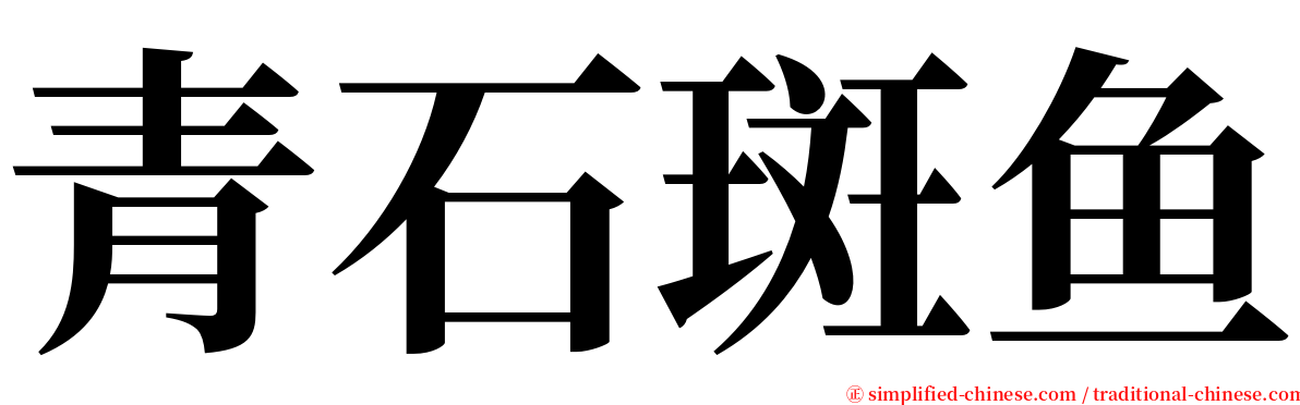 青石斑鱼 serif font