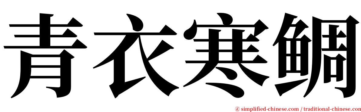 青衣寒鲷 serif font