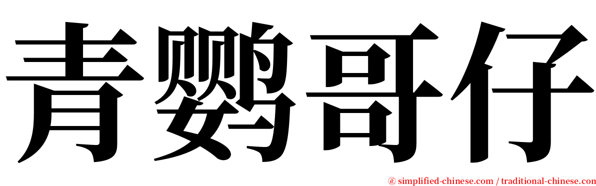 青鹦哥仔 serif font