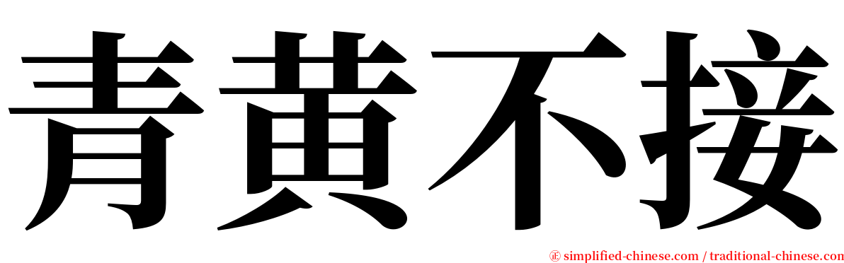 青黄不接 serif font