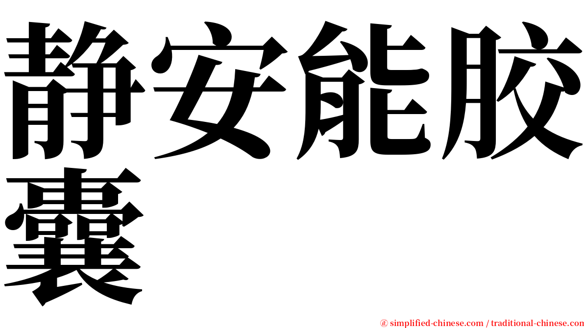 静安能胶囊 serif font