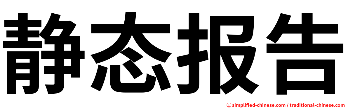 静态报告