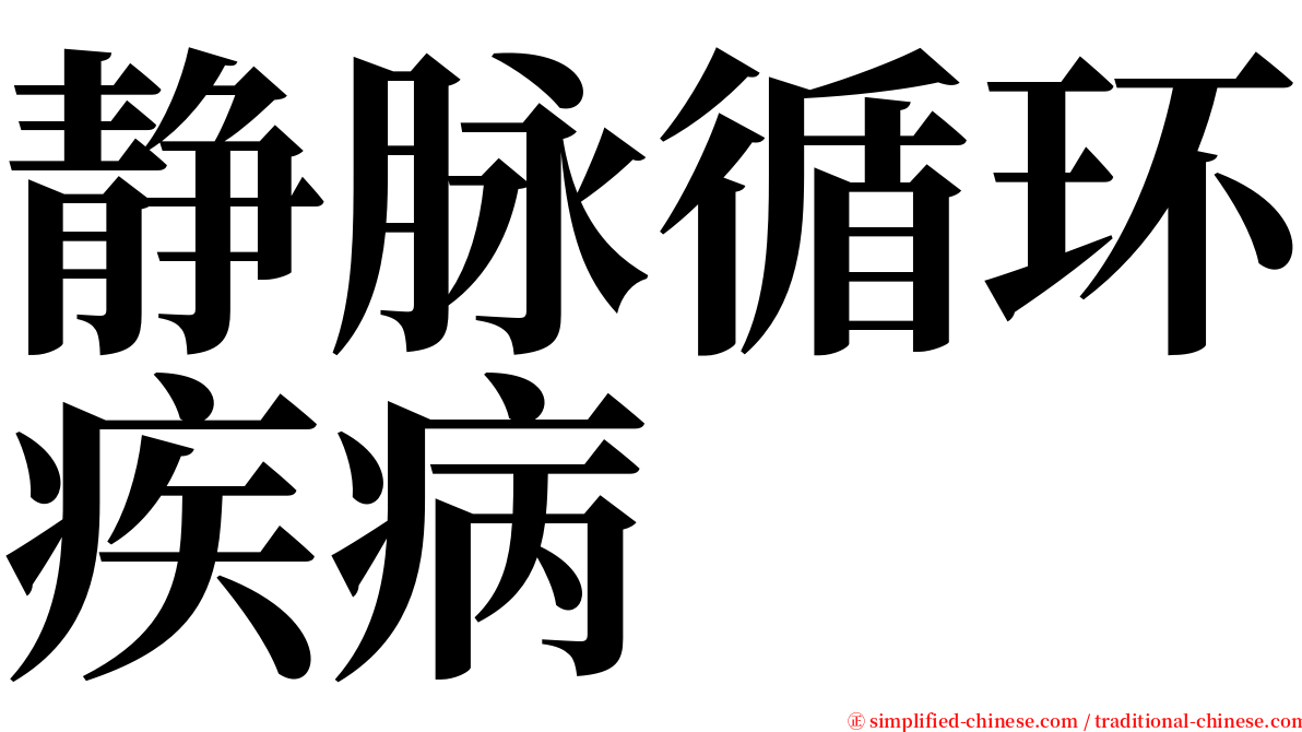 静脉循环疾病 serif font