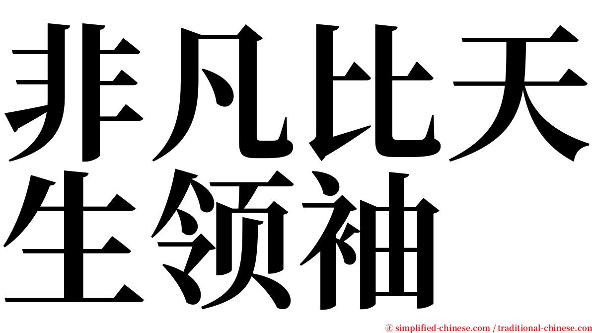 非凡比天生领袖 serif font