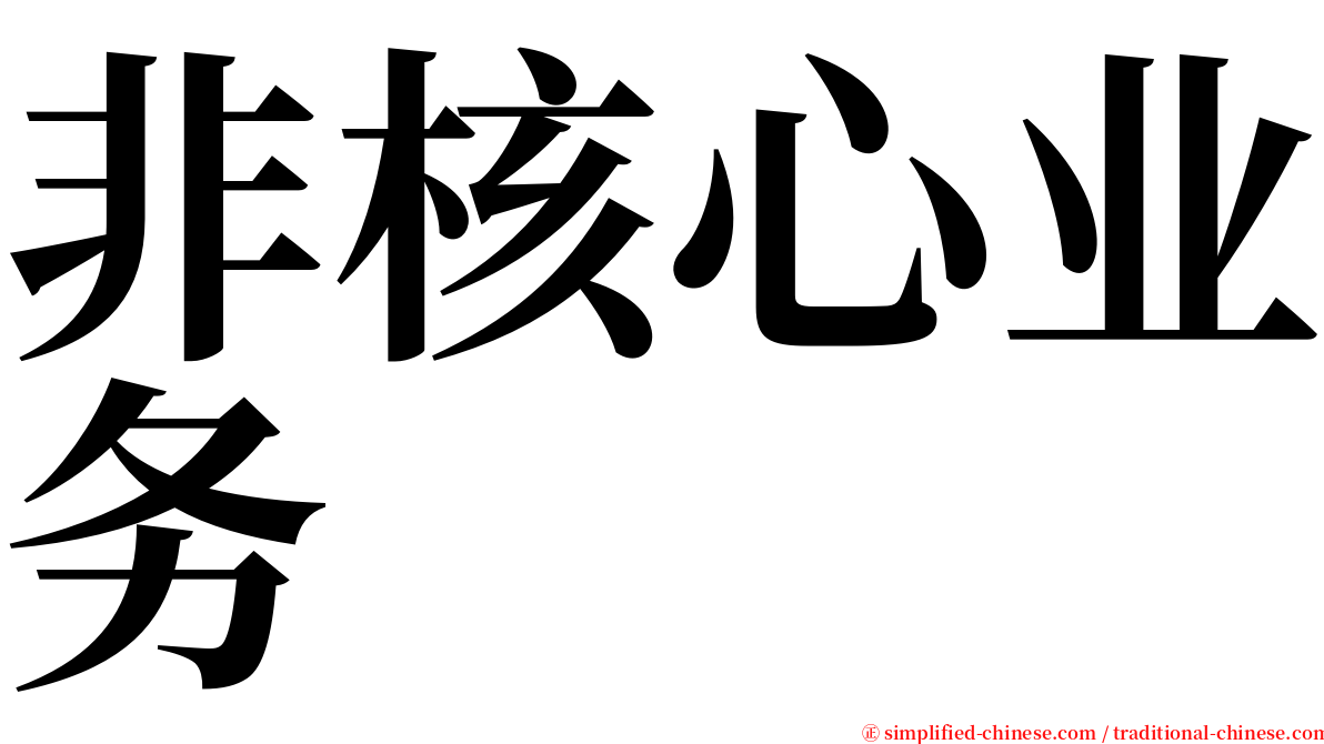 非核心业务 serif font