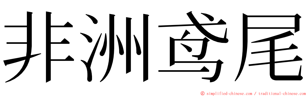 非洲鸢尾 ming font