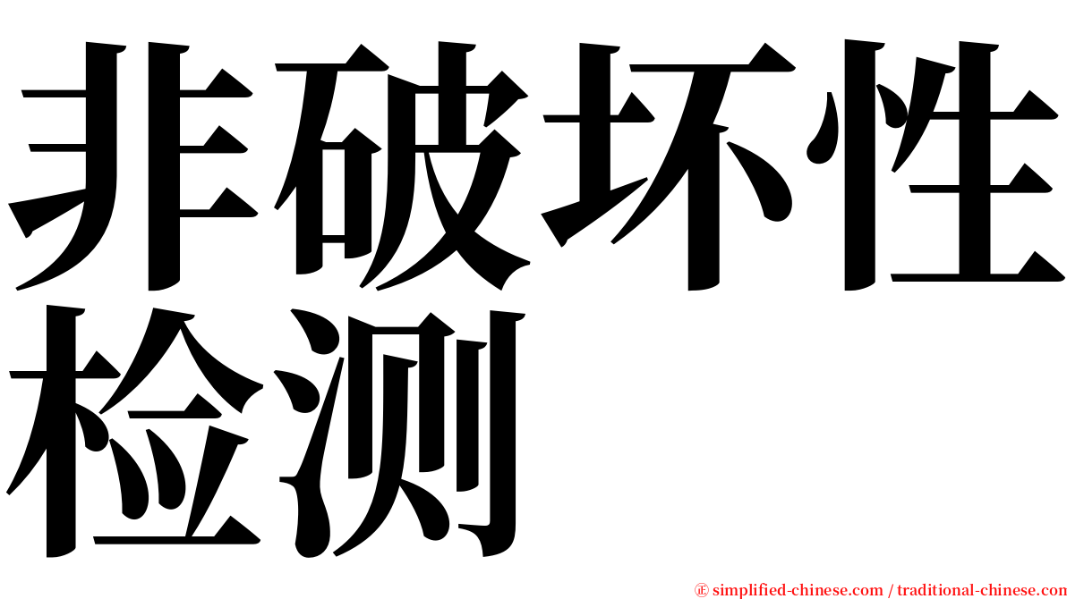 非破坏性检测 serif font