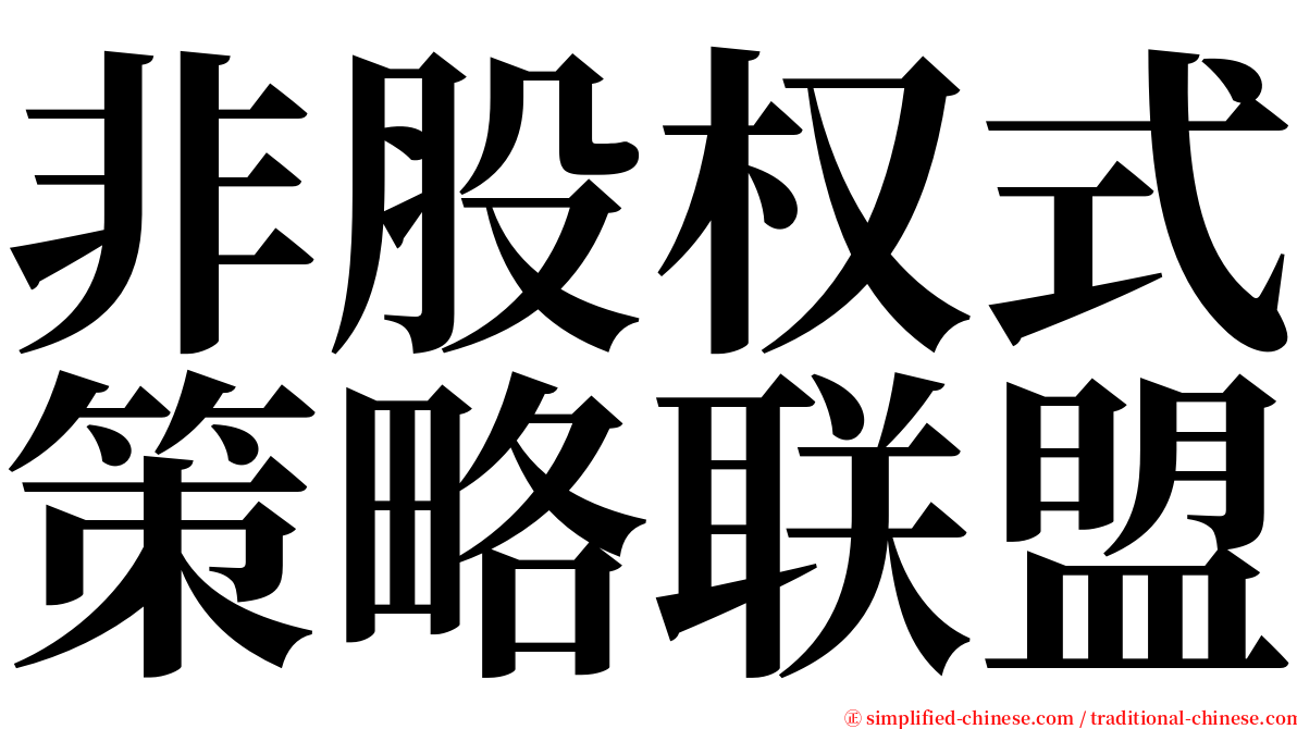 非股权式策略联盟 serif font