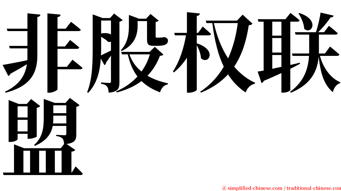 非股权联盟 serif font