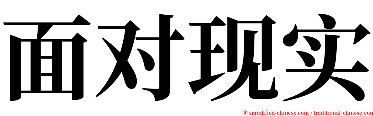 面对现实 serif font