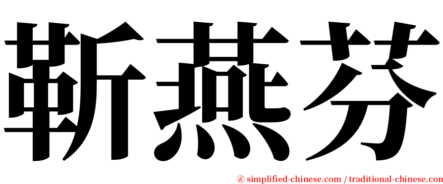 靳燕芬 serif font