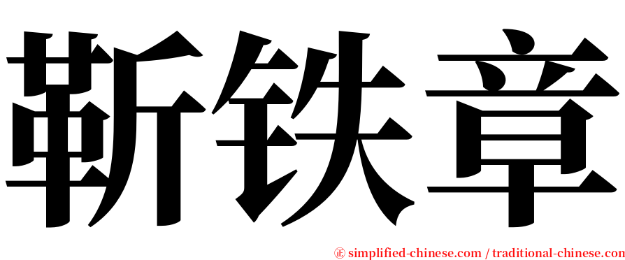 靳铁章 serif font